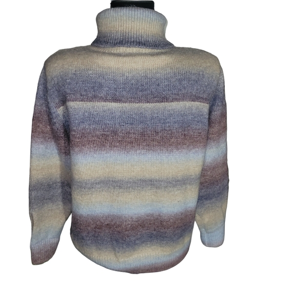 Creations Ombre Striped Wool Blend Turtleneck Sweater S - Picture 5 of 6